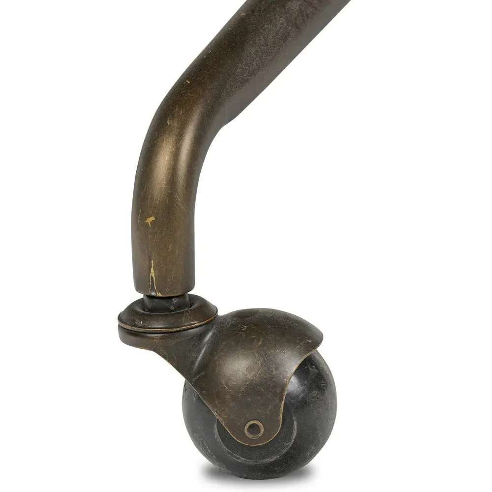 Demi Ivan Stone Brushed Brass Desk Chair - Beige