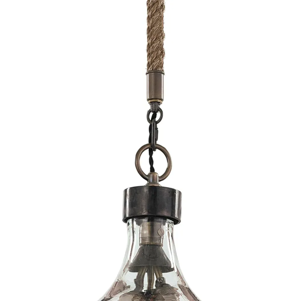 Demi John Large Pendant Light - Brown, Jute Rope