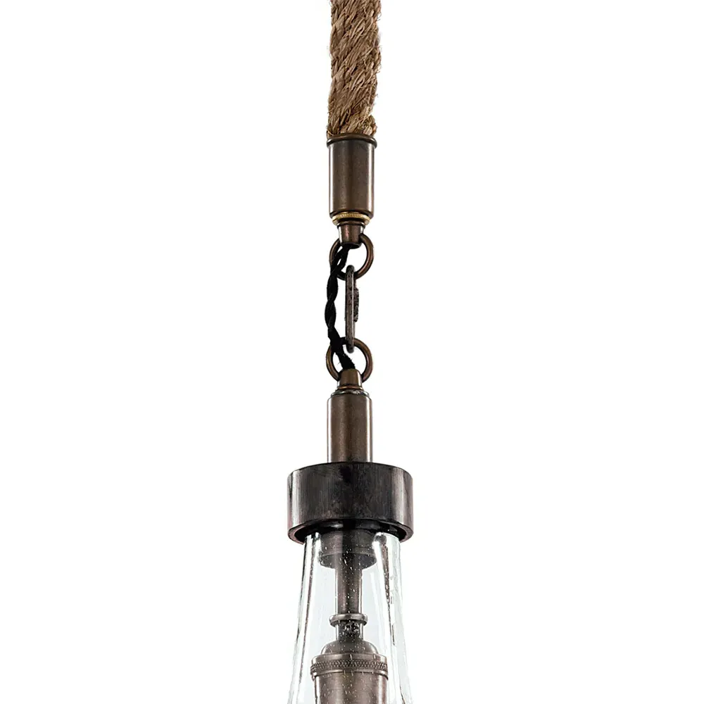 Demi John Small Pendant Light - Brown, Jute Rope