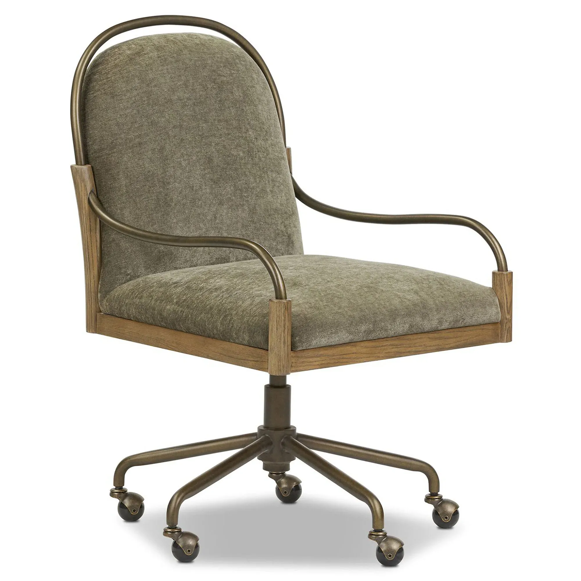 Demi Malmo Desk Chair - Olive, Brushed Brass