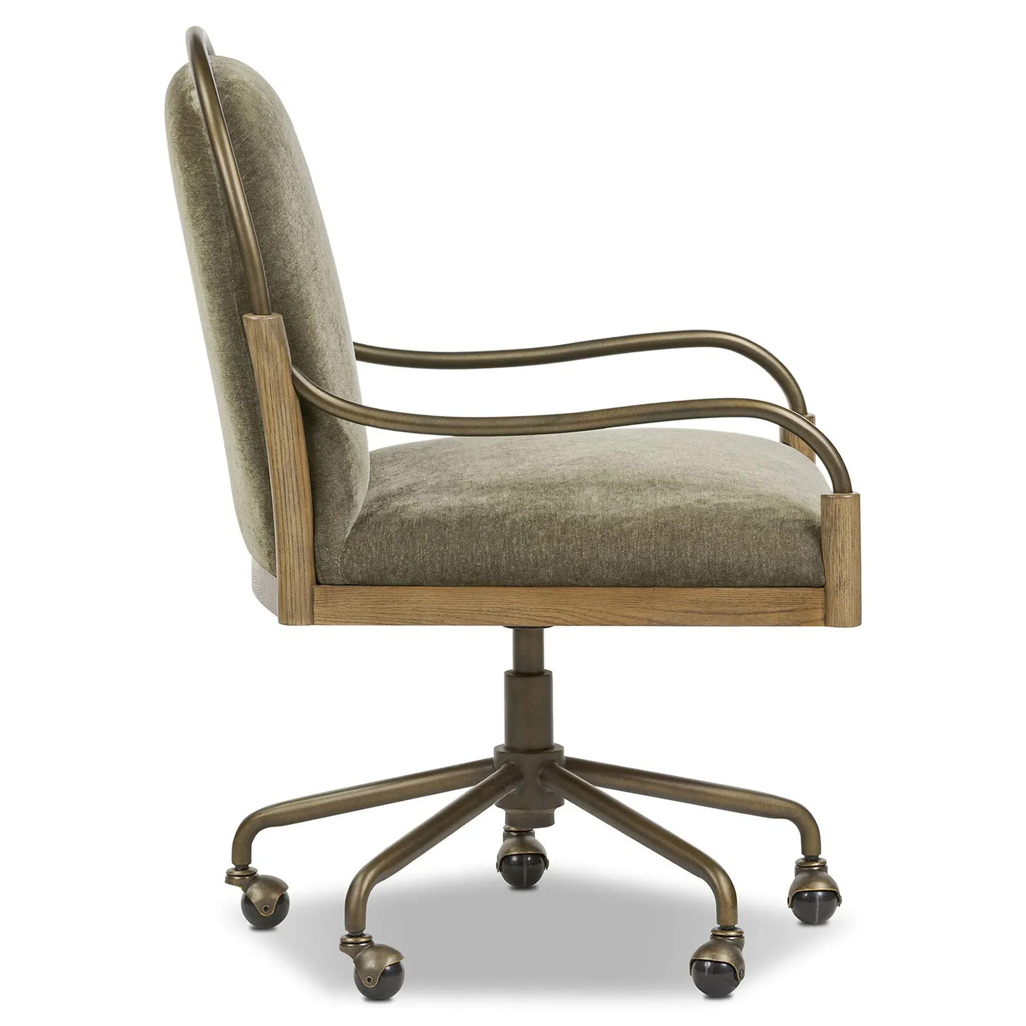 Demi Malmo Desk Chair - Olive, Brushed Brass