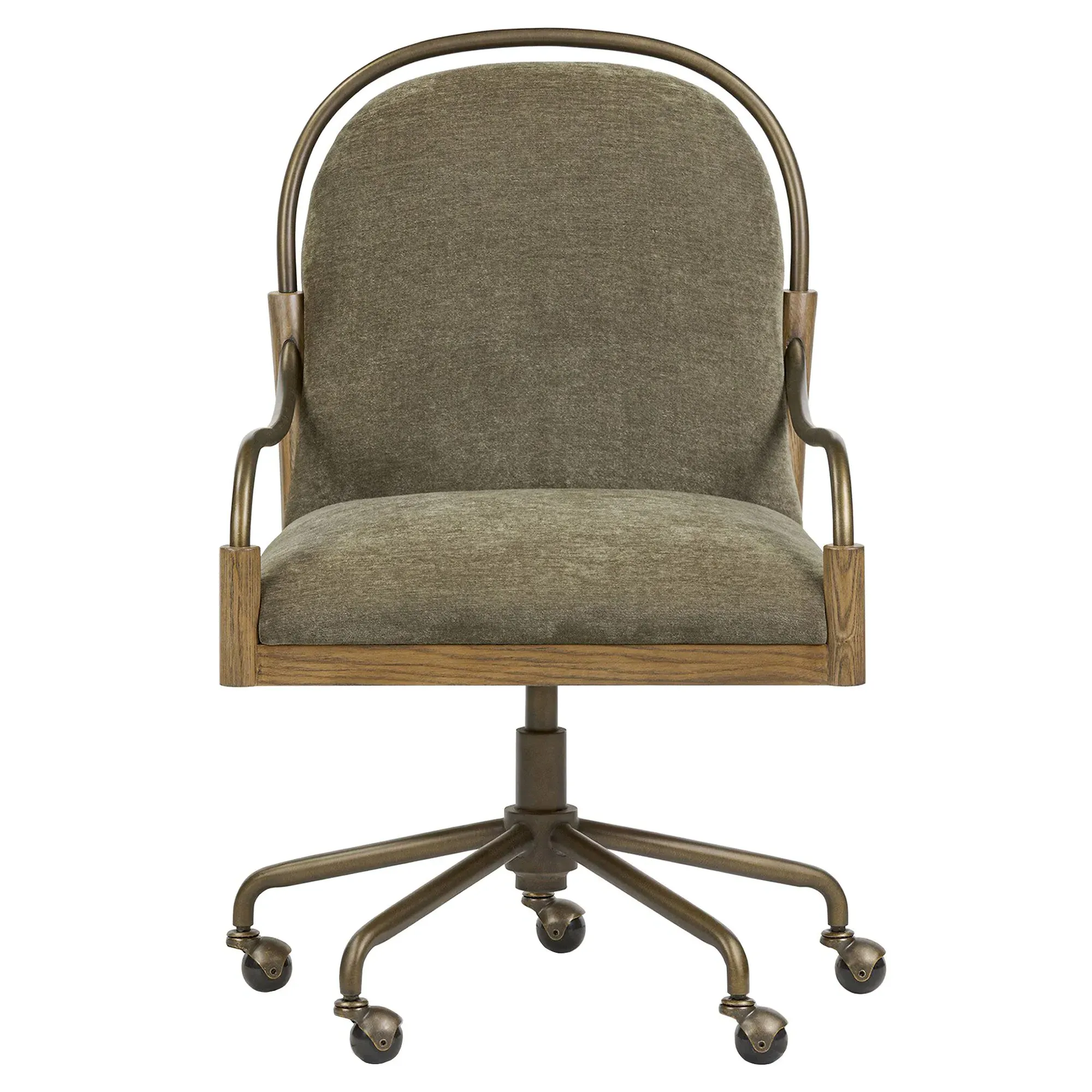 Demi Malmo Desk Chair - Olive, Brushed Brass image