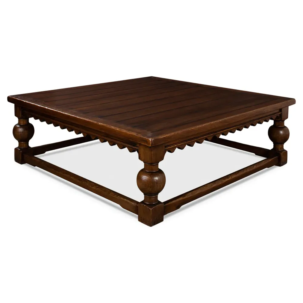 Demi Square Coffee Table - Brown, Elm Wood