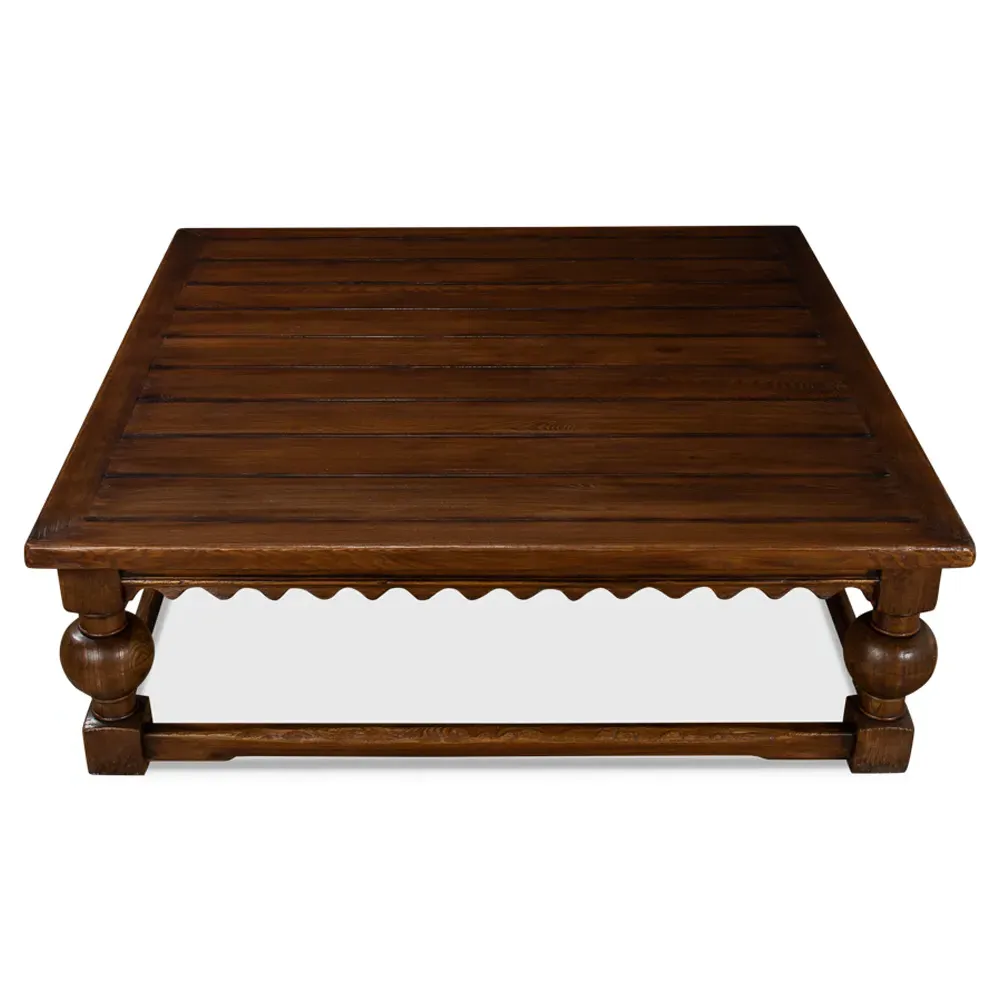 Demi Square Coffee Table - Brown, Elm Wood