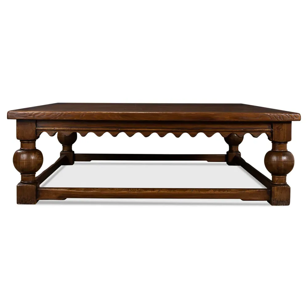 Demi Square Coffee Table - Brown, Elm Wood