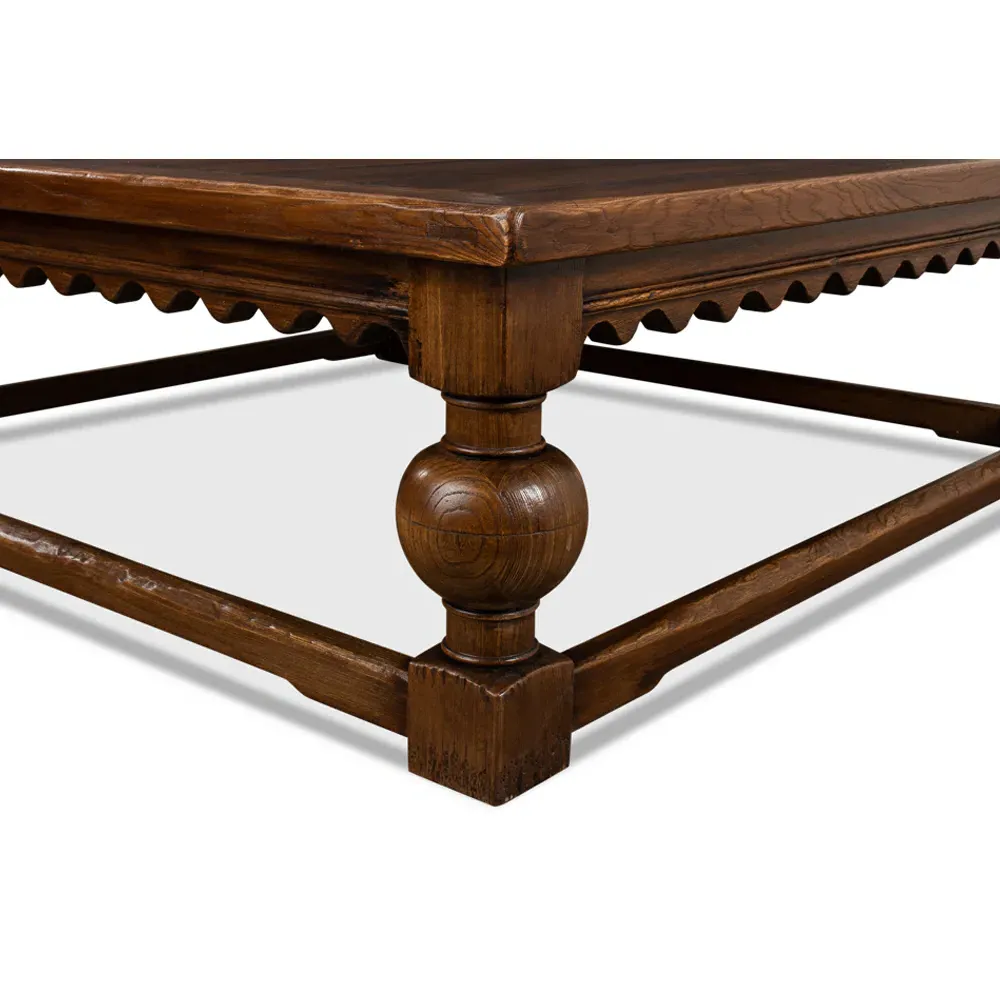Demi Square Coffee Table - Brown, Elm Wood