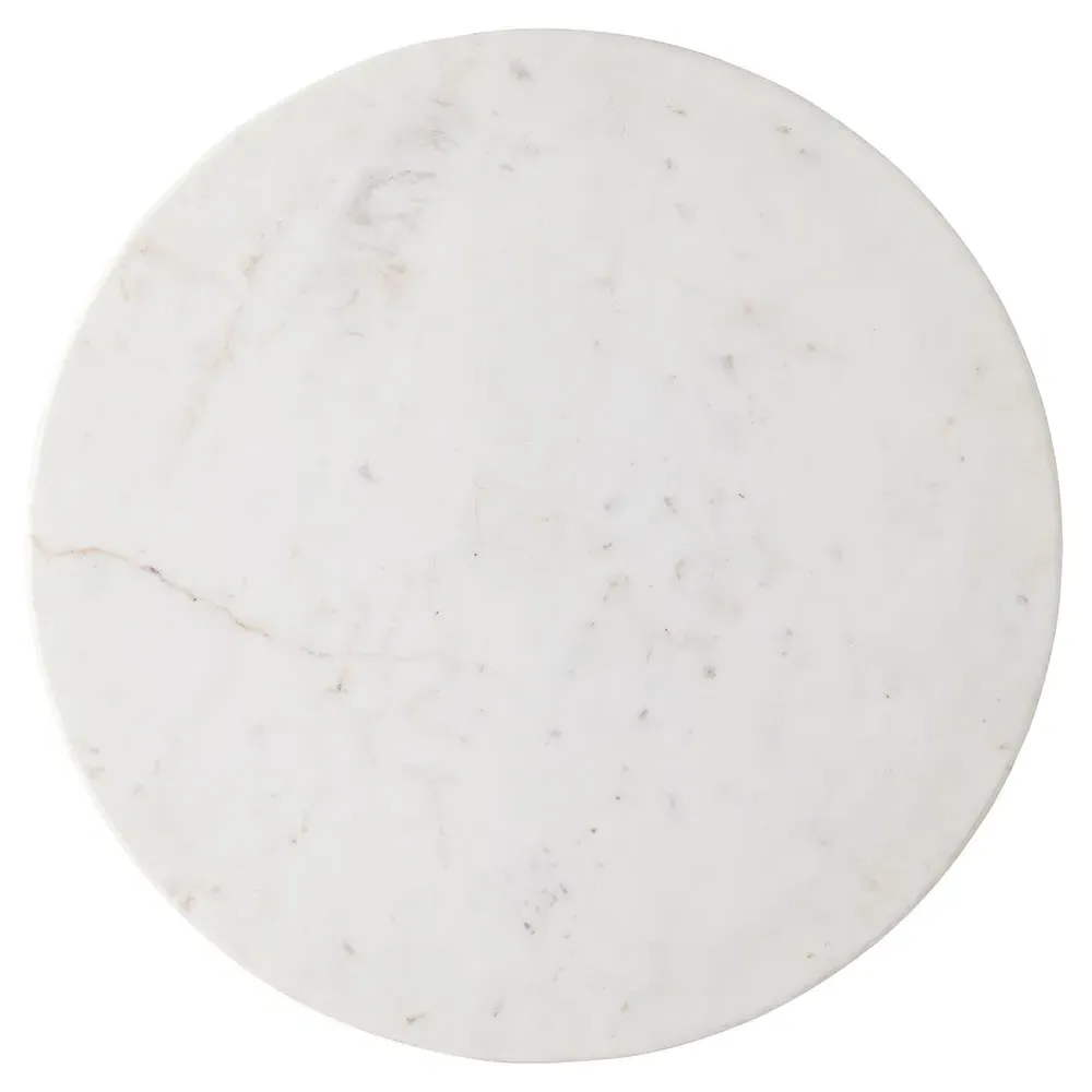 Denali Regency Accent Table - White Marble, Black Aluminum