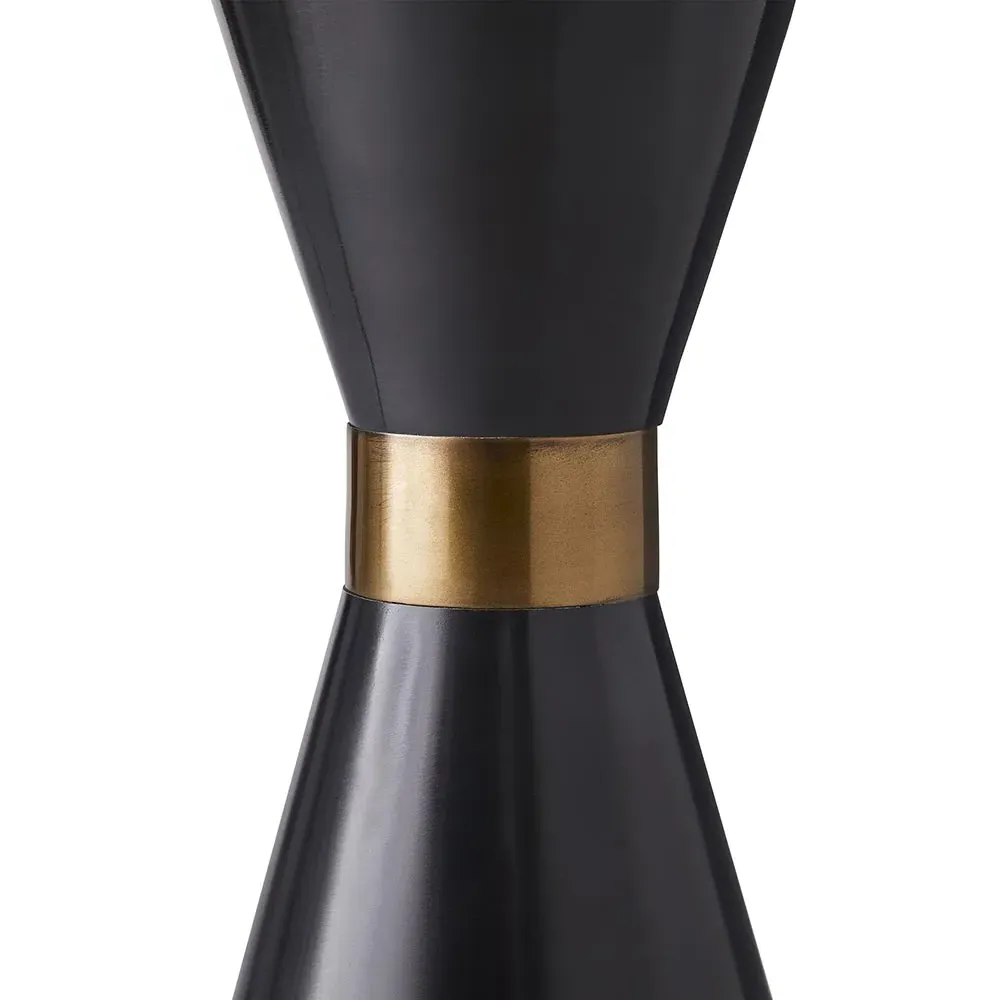 Denali Regency Accent Table - White Marble, Black Aluminum