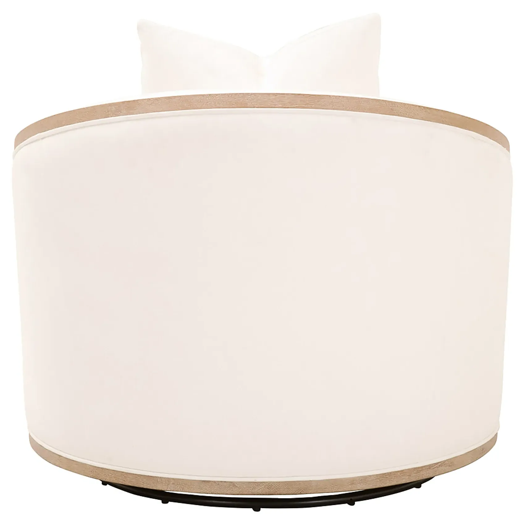 Denise Swivel Barrel Club Chair - White, Oak
