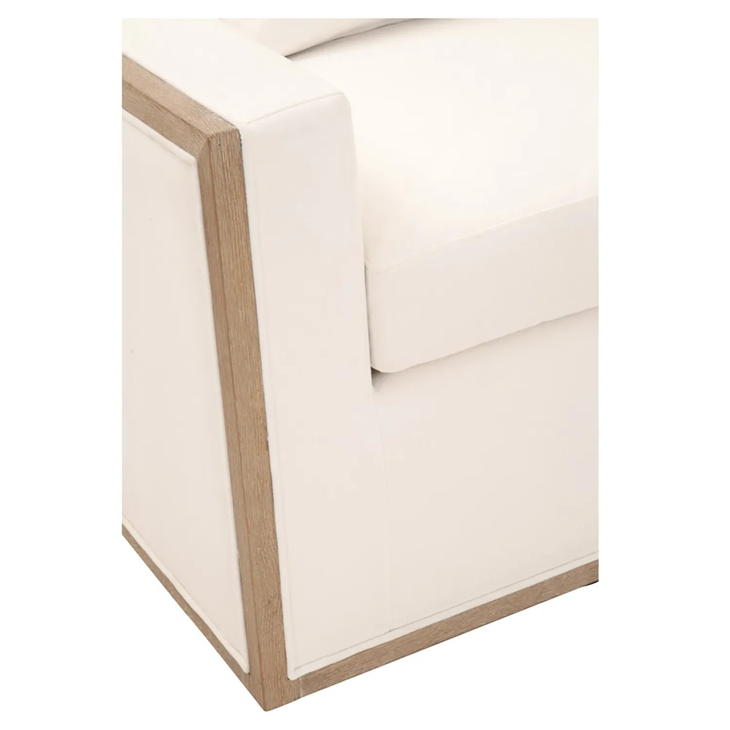 Denise Swivel Barrel Club Chair - White, Oak