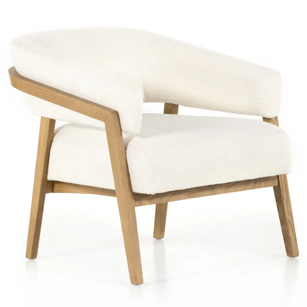 Dennis Barrel Chair - White, Nettlewood