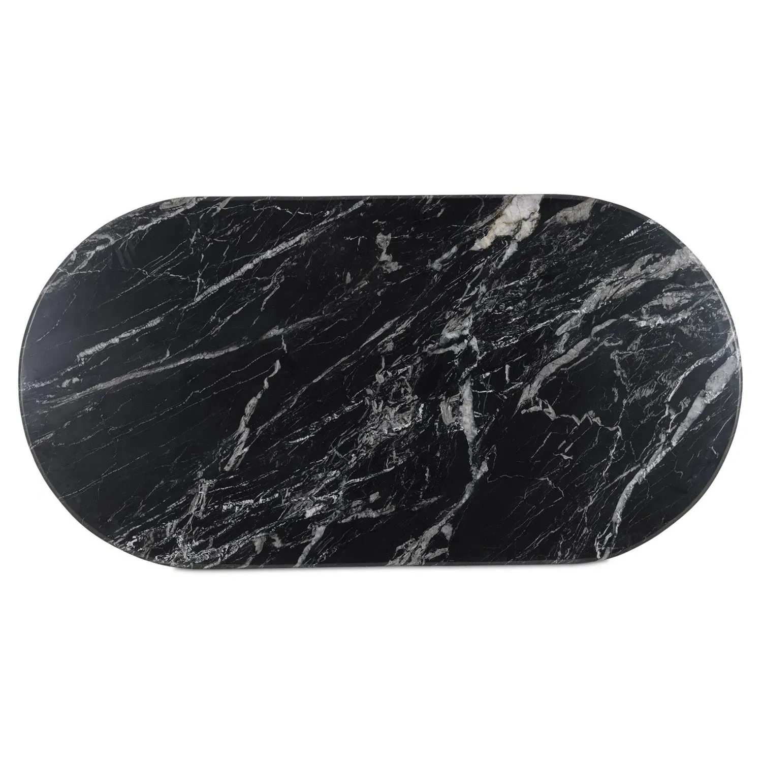 Denzel Oval Dining Table - Black, Marble