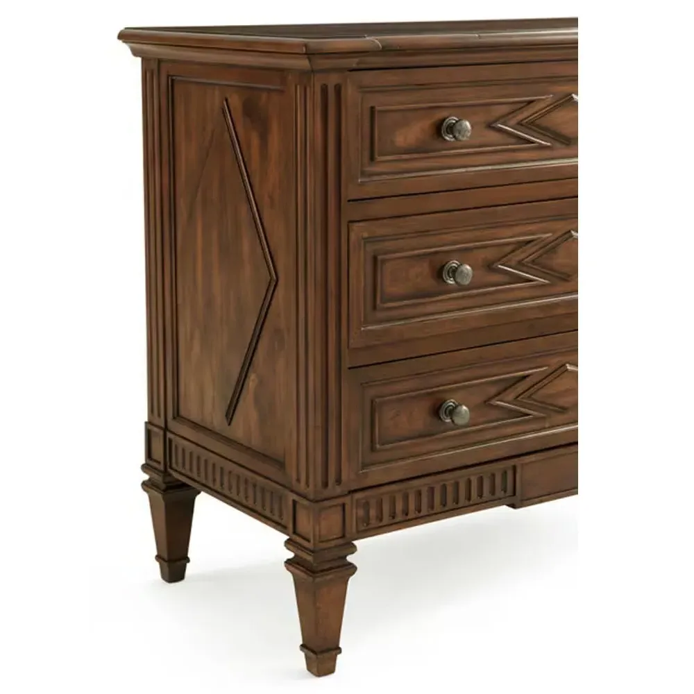 Desmond Bachelor Chest - Distressed Brown, Beech Wood
