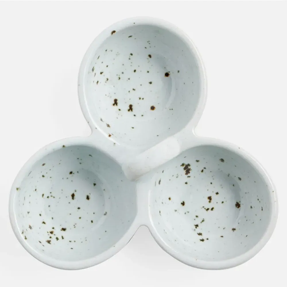 Desmond Triple Nut Dish Serving Bowl - White, Stoneware
