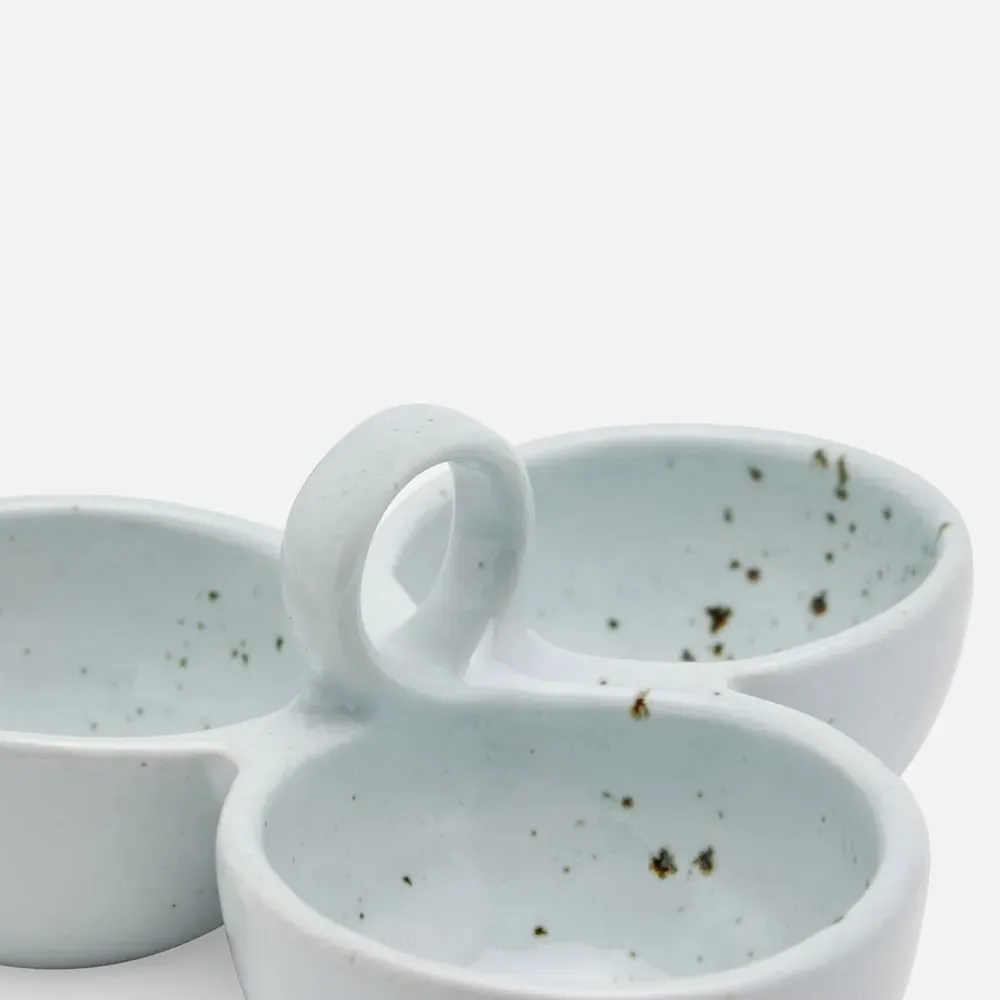 Desmond Triple Nut Dish Serving Bowl - White, Stoneware