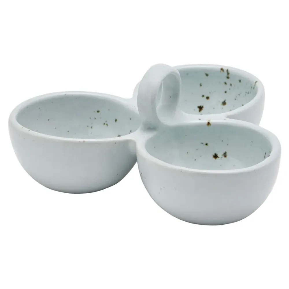 Desmond Triple Nut Dish Serving Bowl - White, Stoneware