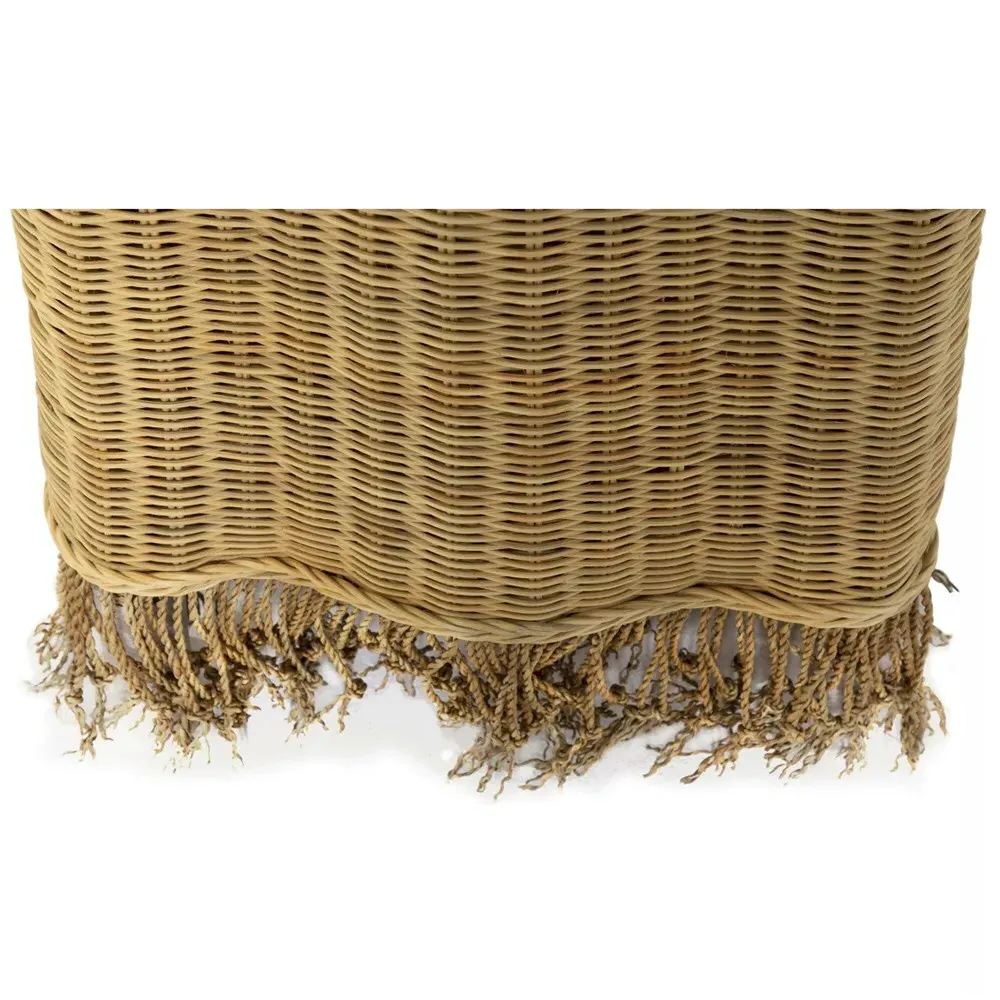 Desoto Console Table with Fringe - Brown, Rattan