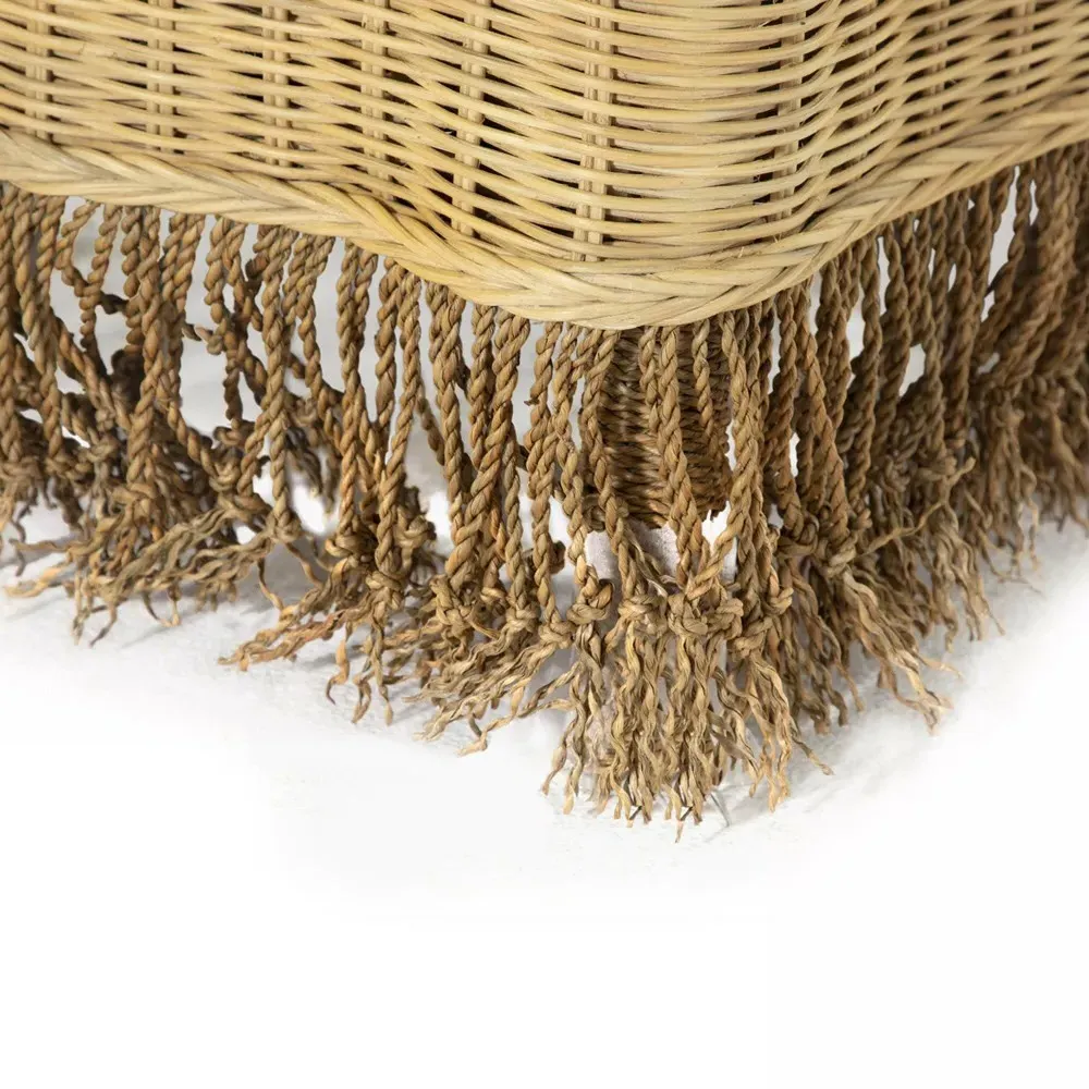 Desoto Console Table with Fringe - Brown, Rattan