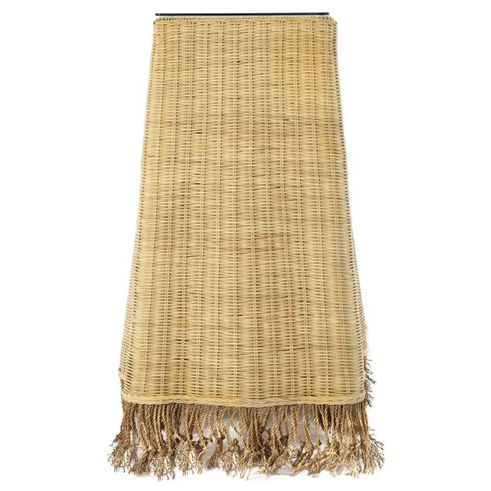 Desoto Console Table with Fringe - Brown, Rattan