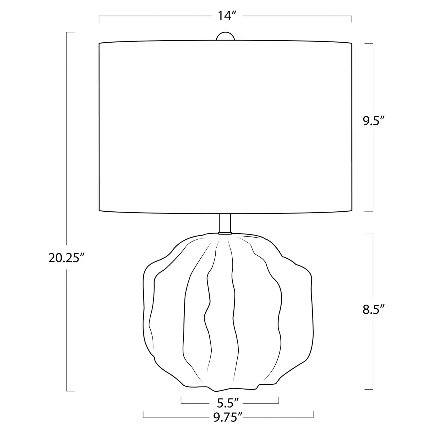Destin Mini Table Lamp - White, Ceramic