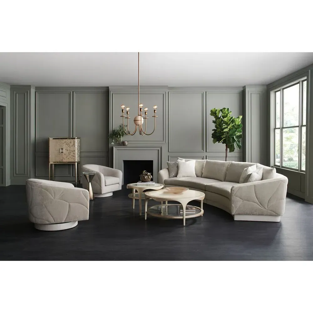 Devyn Round Coffee Table - Gold, Wood