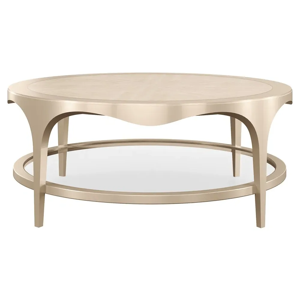 Devyn Round Coffee Table - Gold, Wood image