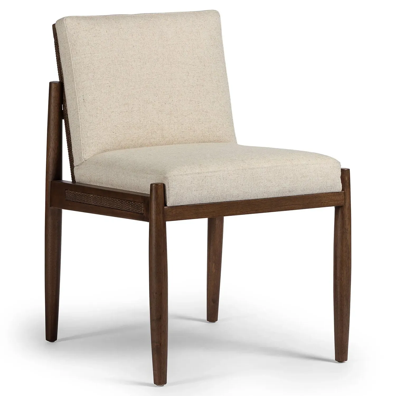 Dexter Woven Cane Dining Chair - Cream, Parawood