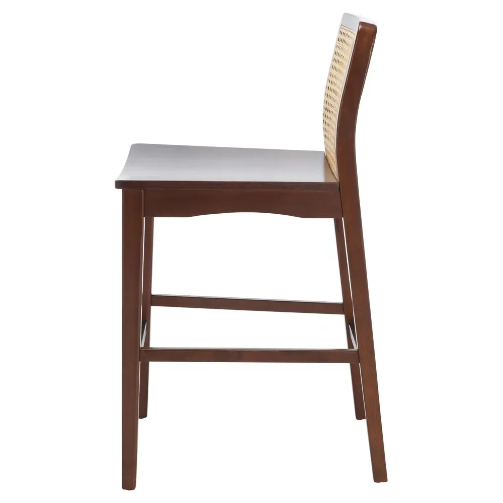 Diana Counter Stool Set of 2 - Dark Brown, Rattan