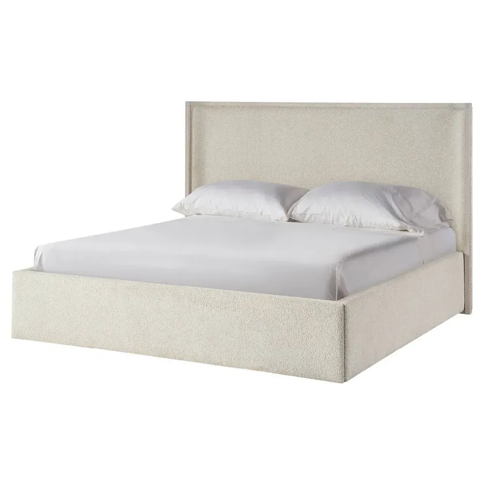 Diana King Size Wing Bed with Storage - Cream, Oak