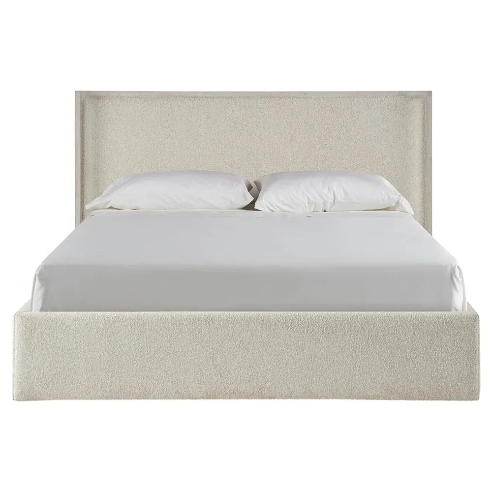 Diana King Size Wing Bed with Storage - Cream, Oak