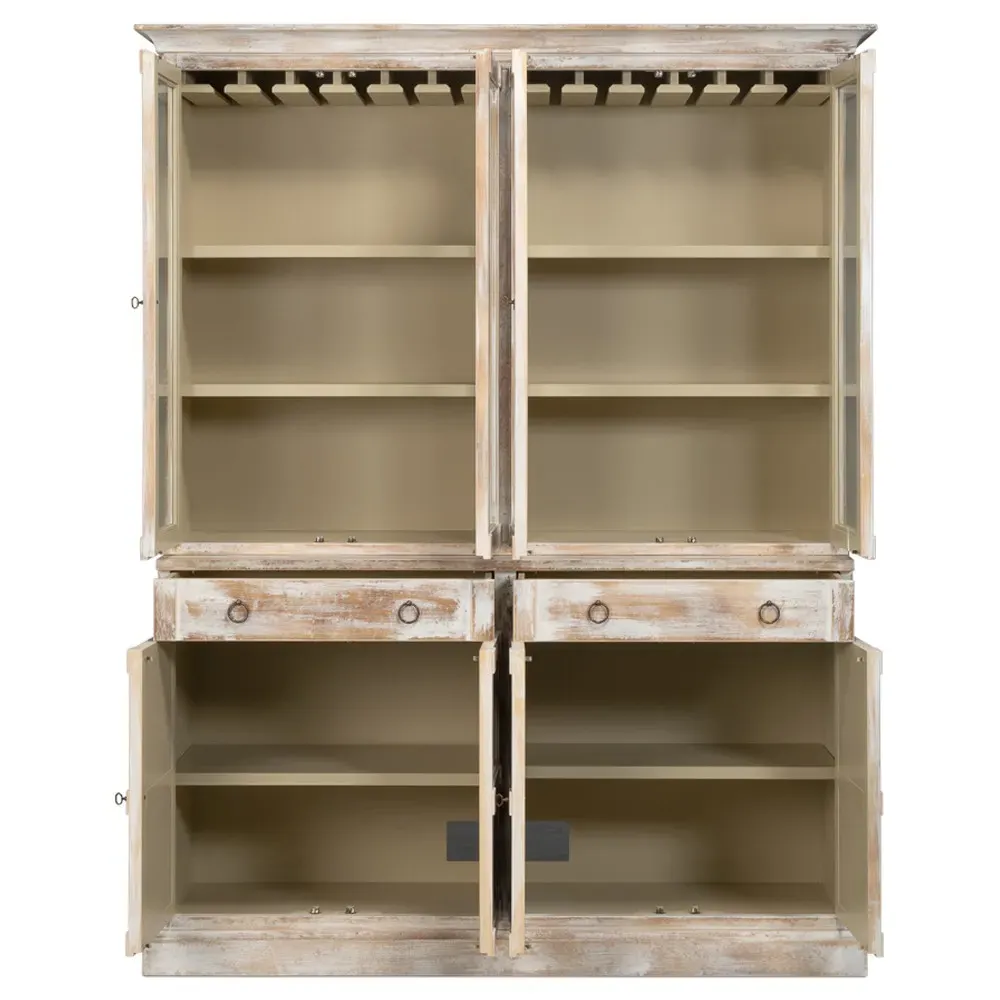 Diana Pine Wood Hutch - Distressed White