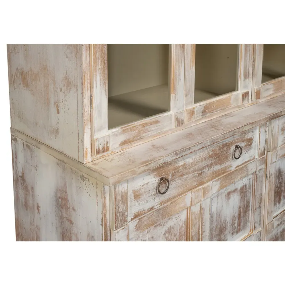 Diana Pine Wood Hutch - Distressed White