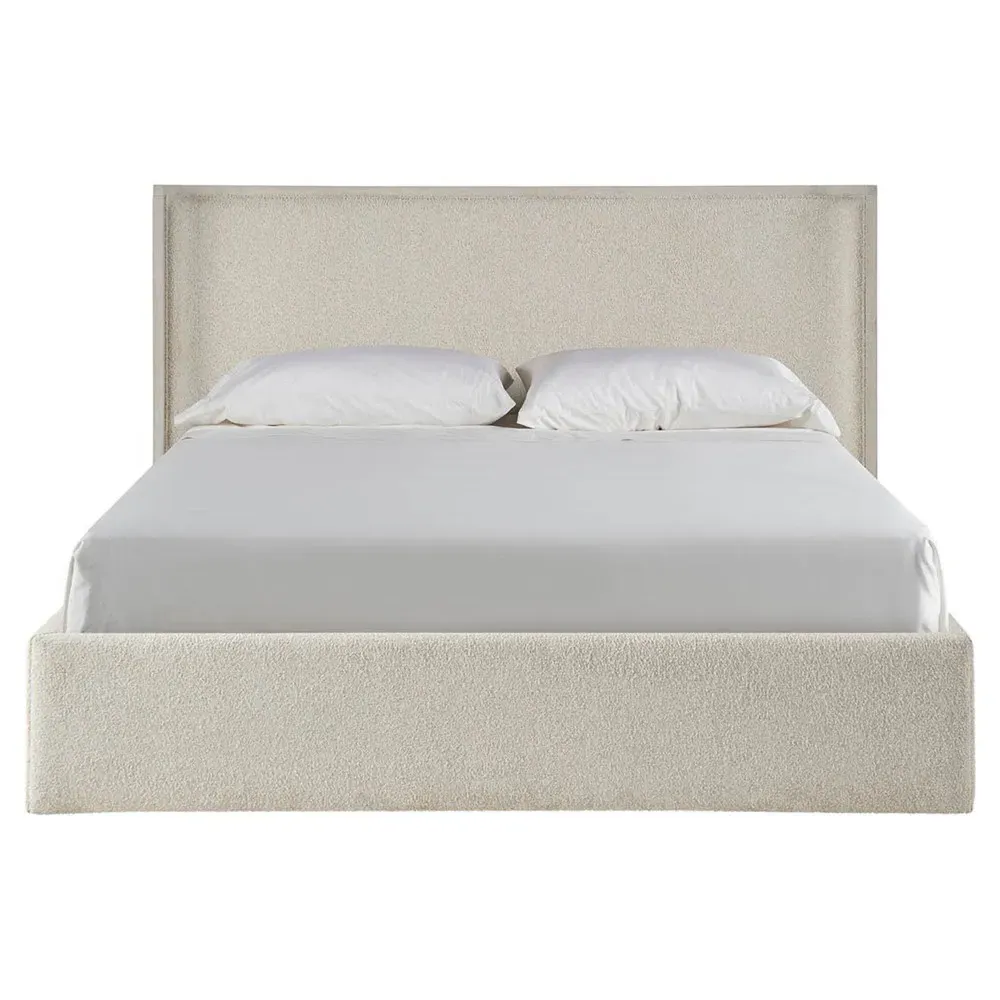 Diana Queen Size Wing Bed with Storage - Cream, Oak