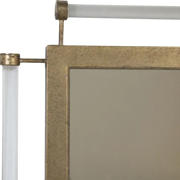 Diana Rectangular Wall Mirror - Gold, Metal