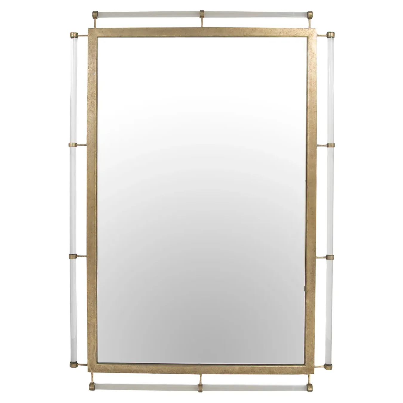 Diana Rectangular Wall Mirror - Gold, Metal