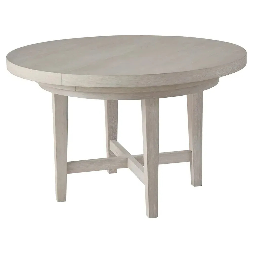 Diana Round Extendable Dining Table - White, Oak