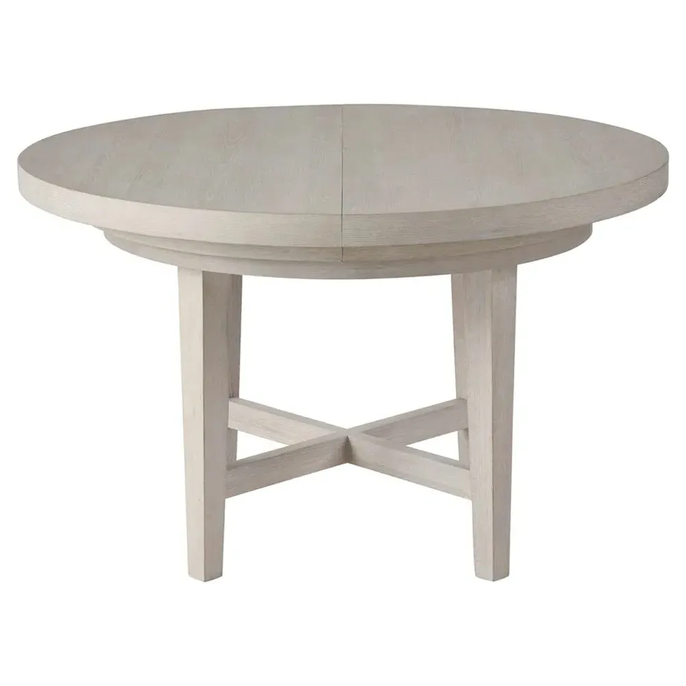 Diana Round Extendable Dining Table - White, Oak image