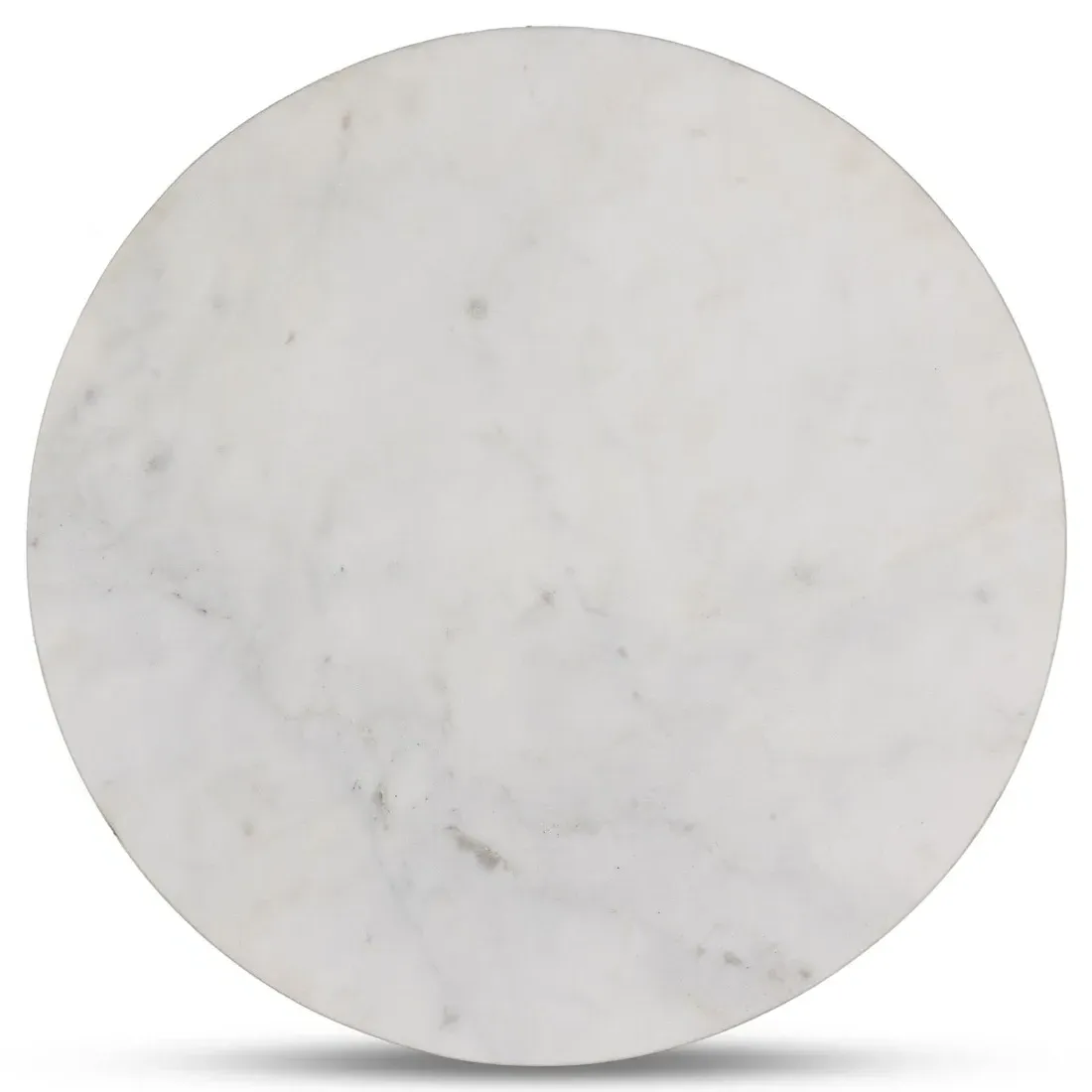 Diana Round Pedestal End Table - White, Marble