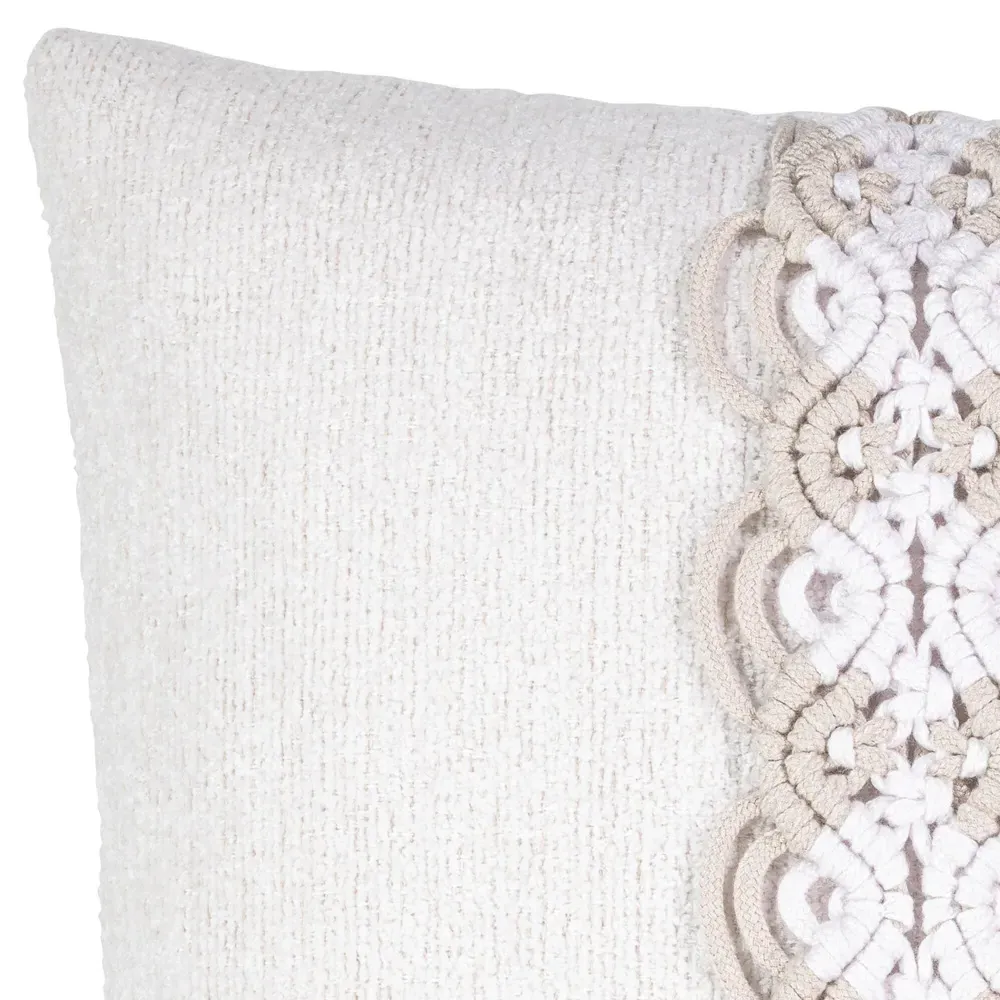 Diana Square Throw Pillow - Oyster White, Sunbrella