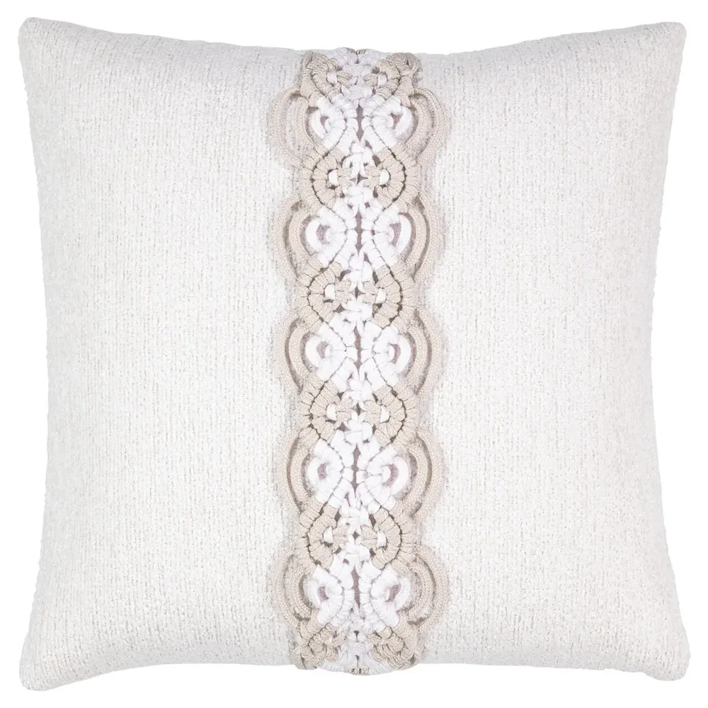 Diana Square Throw Pillow - Oyster White, Sunbrella
