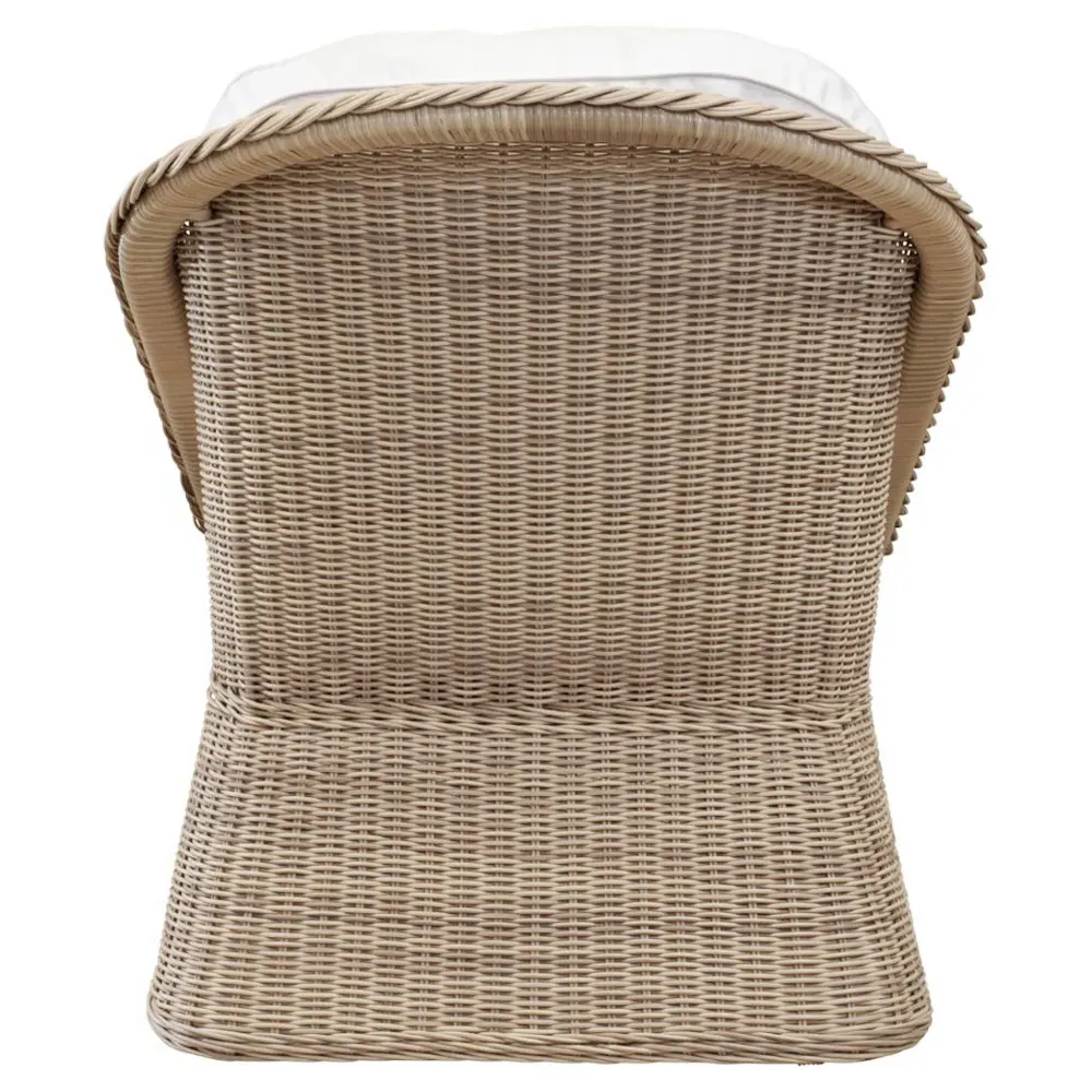 Diana Tufted Wicker Outdoor Lounge Chair - White, Rattan