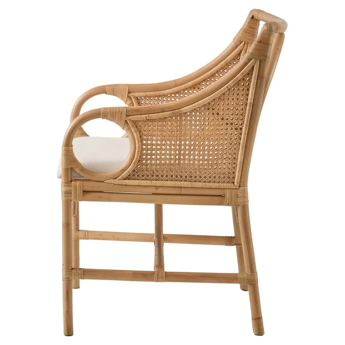 Diane Woven Rattan Dining Arm Chair - Brown