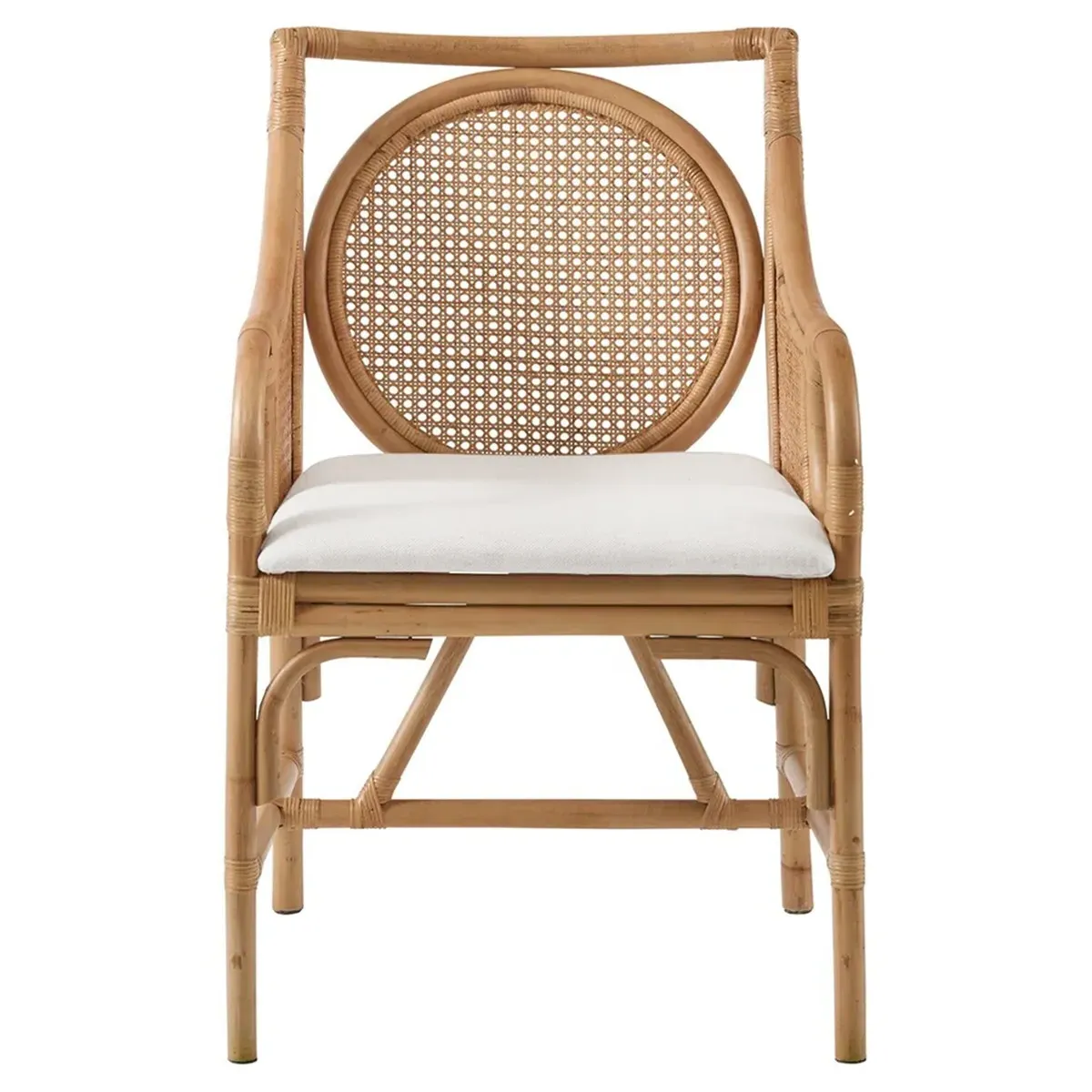 Diane Woven Rattan Dining Arm Chair - Brown image