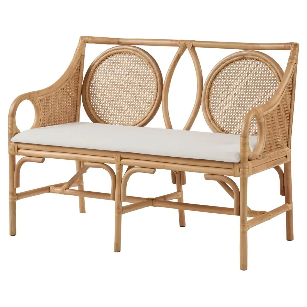 Diane Woven Rattan Settee - Brown