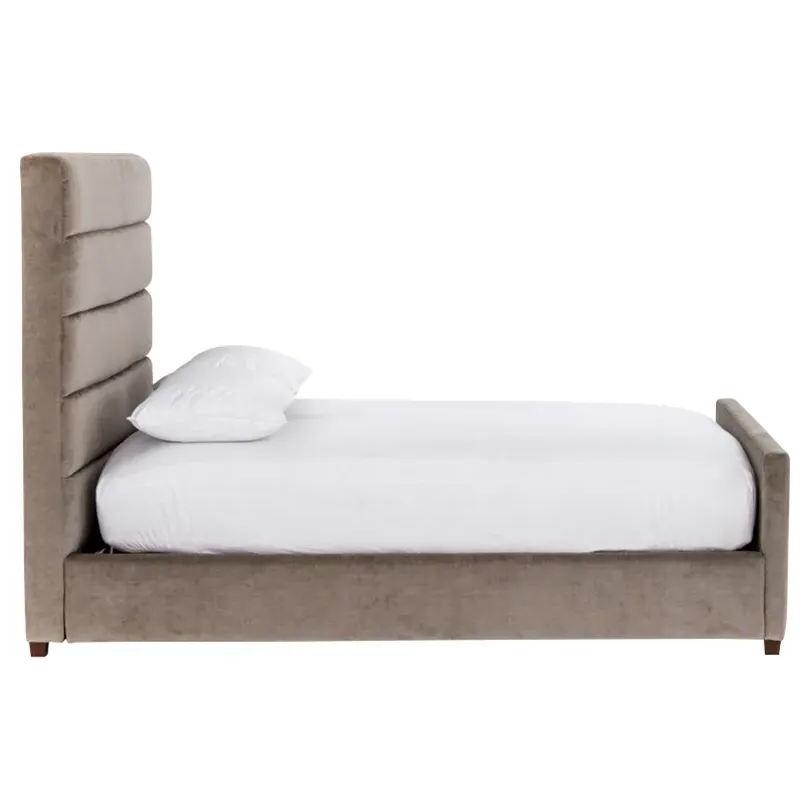 Dianne King Size Tufted Platform Bed - Sage, Velvet