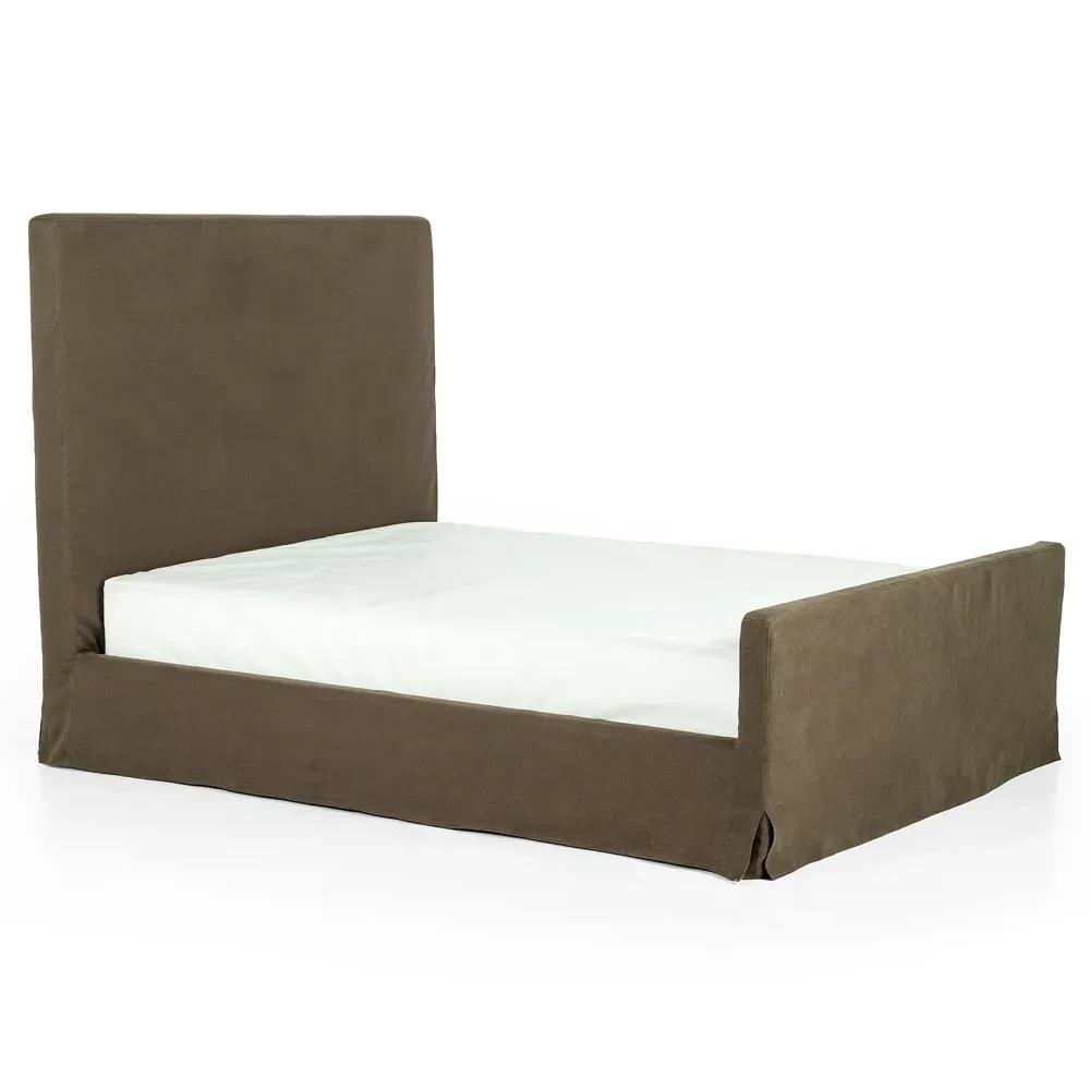 Dianne King Size Upholstered Bed - Brown, Linen