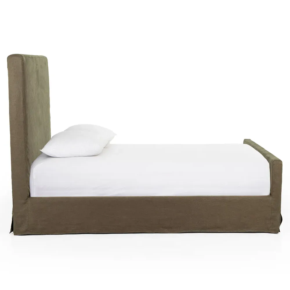 Dianne King Size Upholstered Bed - Brown, Linen
