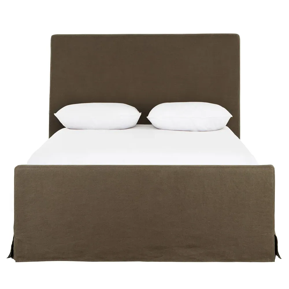 Dianne King Size Upholstered Bed - Brown, Linen image
