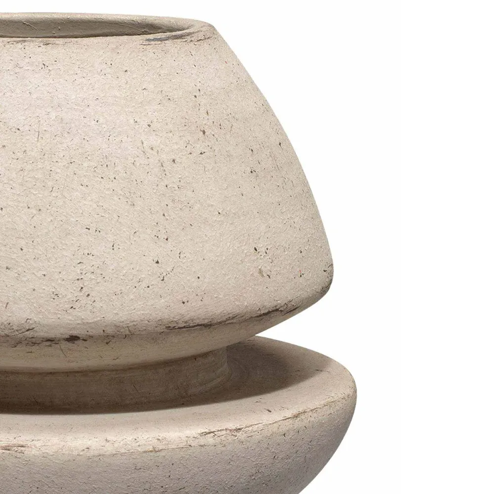 Diego Textured Decorative Vase - Off White, Ceramic