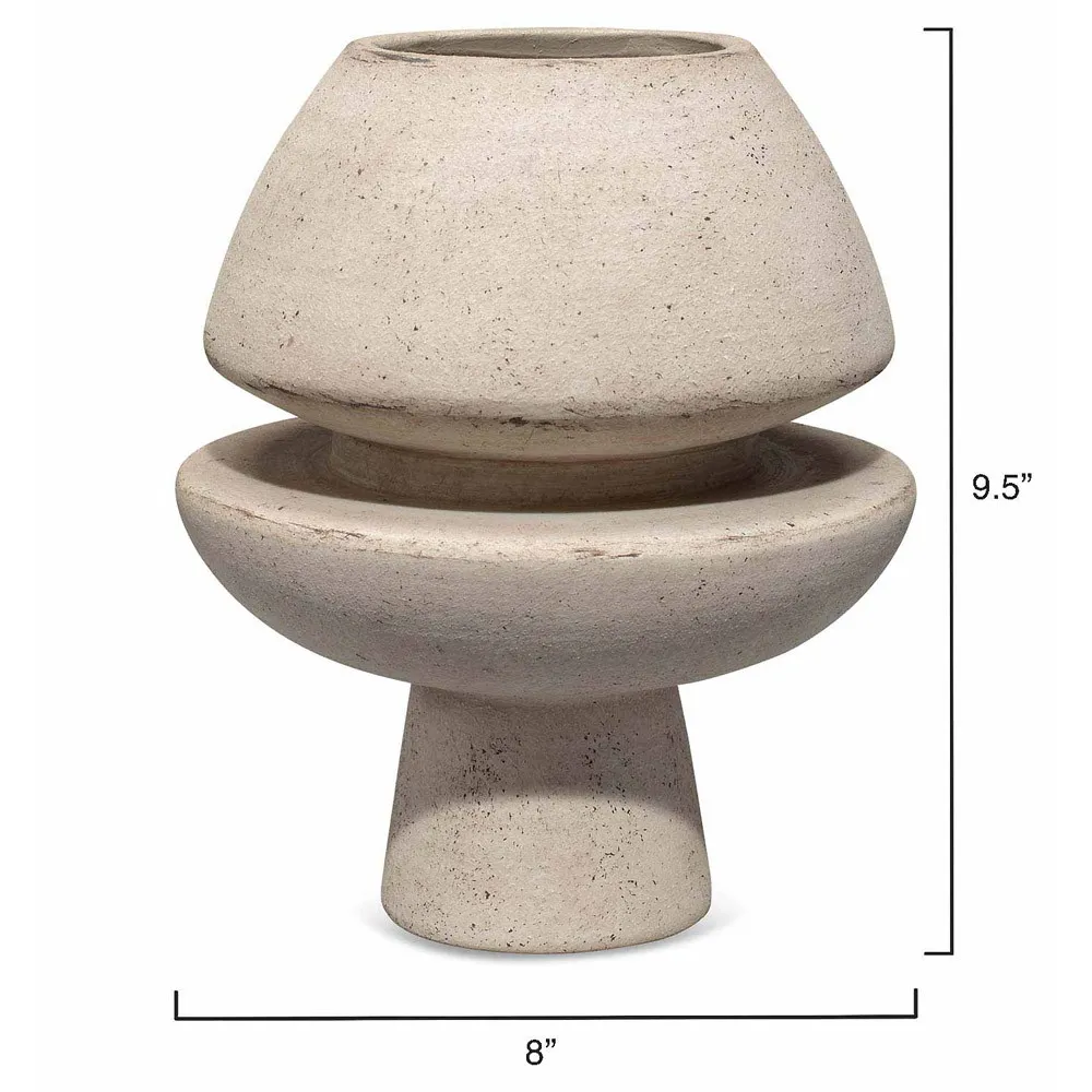 Diego Textured Decorative Vase - Off White, Ceramic